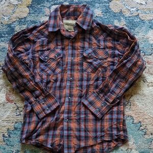 Wrangler boys Plaid Shirt - Blue and Orange